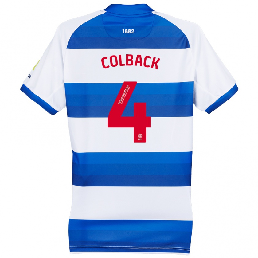 Kandiny Hombre Camiseta Jack Colback #4 Blanco Azul 1ª Equipación 2024/25 La Camisa