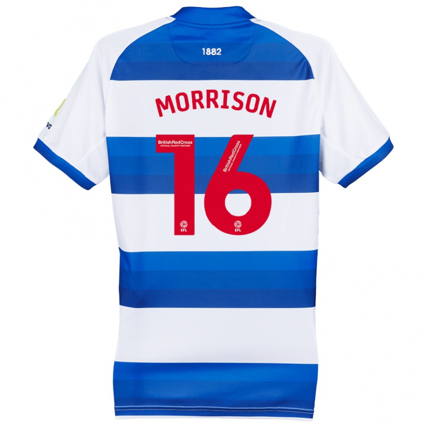 Kandiny Hombre Camiseta Liam Morrison #16 Blanco Azul 1ª Equipación 2024/25 La Camisa