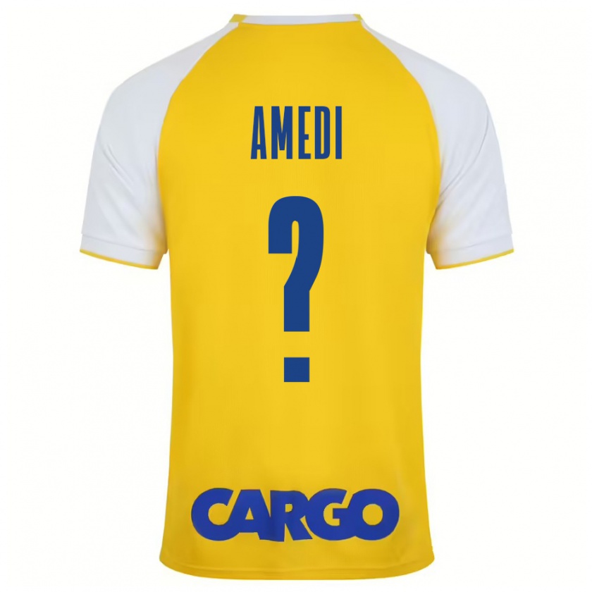 Kandiny Hombre Camiseta Roei Amedi #0 Amarillo Blanco 1ª Equipación 2024/25 La Camisa