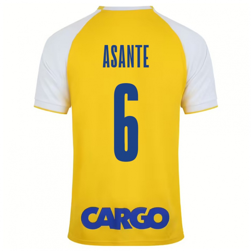 Kandiny Heren Tyrese Asante #6 Geel Wit Thuisshirt Thuistenue 2024/25 T-Shirt