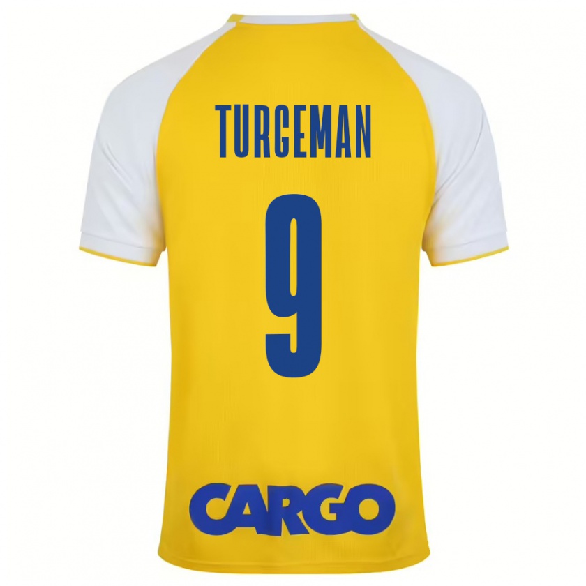 Kandiny Hombre Camiseta Dor Turgeman #9 Amarillo Blanco 1ª Equipación 2024/25 La Camisa