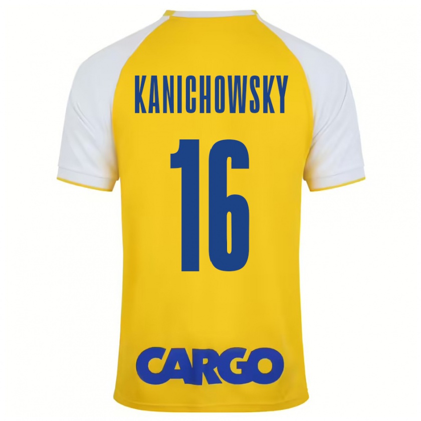 Kandiny Hombre Camiseta Gabi Kanichowsky #16 Amarillo Blanco 1ª Equipación 2024/25 La Camisa