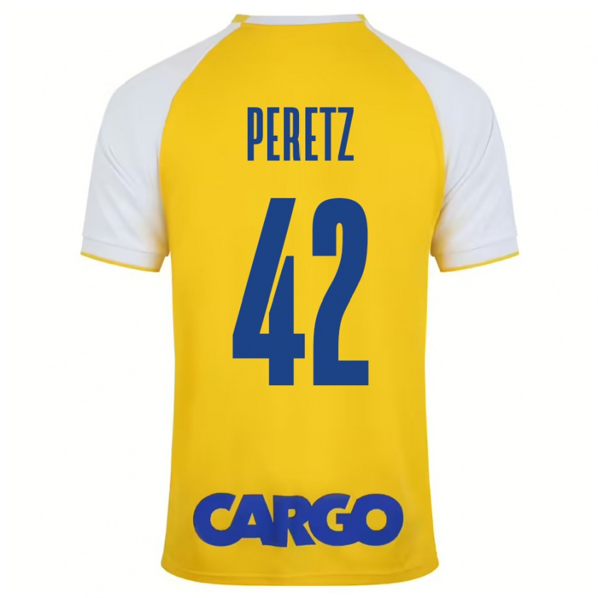 Kandiny Herren Dor Peretz #42 Gelb Weiß Heimtrikot Trikot 2024/25 T-Shirt Österreich