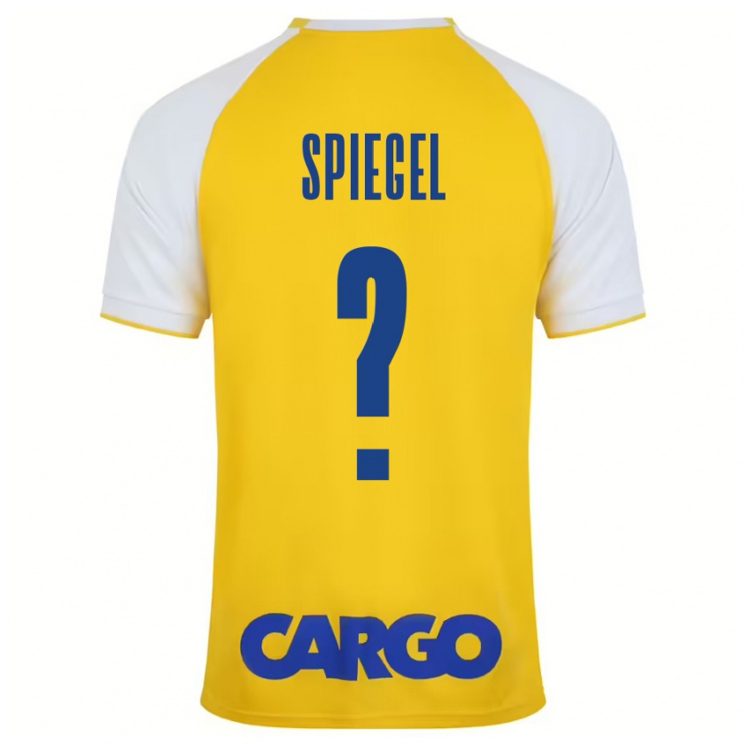 Kandiny Hombre Camiseta Liran Shpigel #0 Amarillo Blanco 1ª Equipación 2024/25 La Camisa