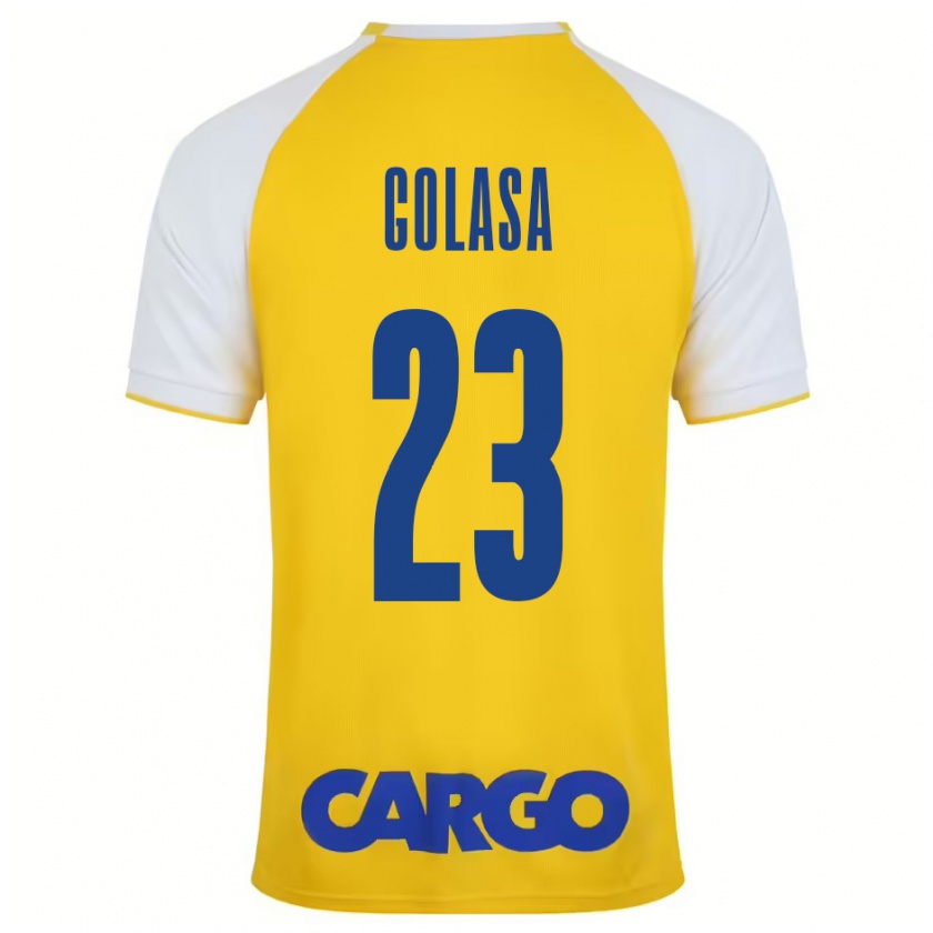 Kandiny Hombre Camiseta Eyal Golasa #23 Amarillo Blanco 1ª Equipación 2024/25 La Camisa