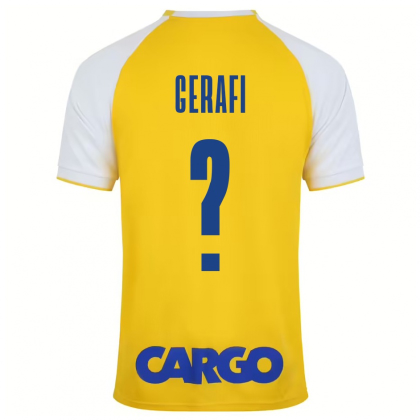 Kandiny Uomo Maglia Omri Gerafi #0 Giallo Bianco Kit Gara Home 2024/25 Maglietta