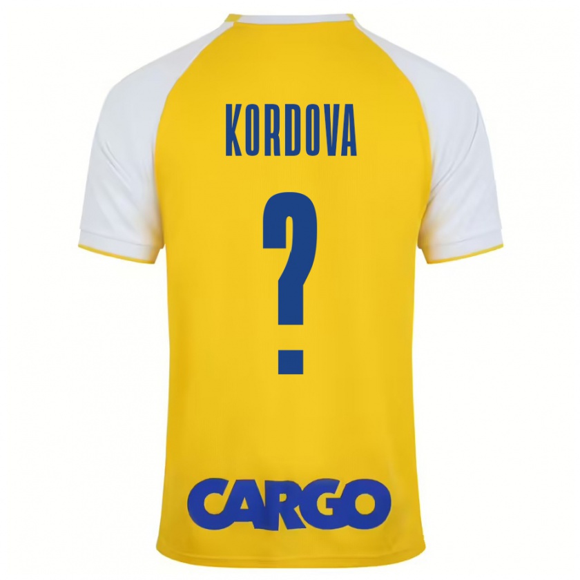 Kandiny Hombre Camiseta Adir Kordova #0 Amarillo Blanco 1ª Equipación 2024/25 La Camisa