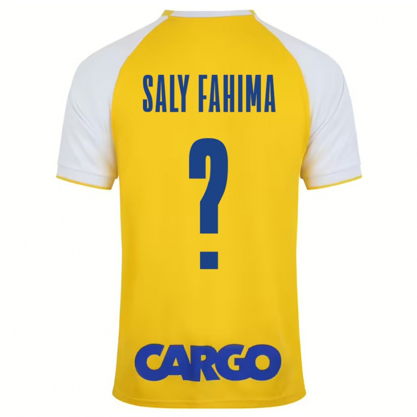 Kandiny Hombre Camiseta Israel Saly Fahima #0 Amarillo Blanco 1ª Equipación 2024/25 La Camisa