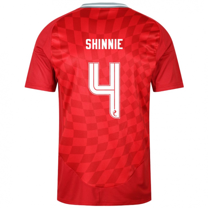 Kandiny Uomo Maglia Graeme Shinnie #4 Rosso Kit Gara Home 2024/25 Maglietta