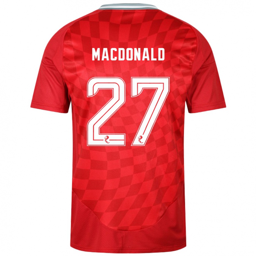 Kandiny Heren Angus Macdonald #27 Rood Thuisshirt Thuistenue 2024/25 T-Shirt