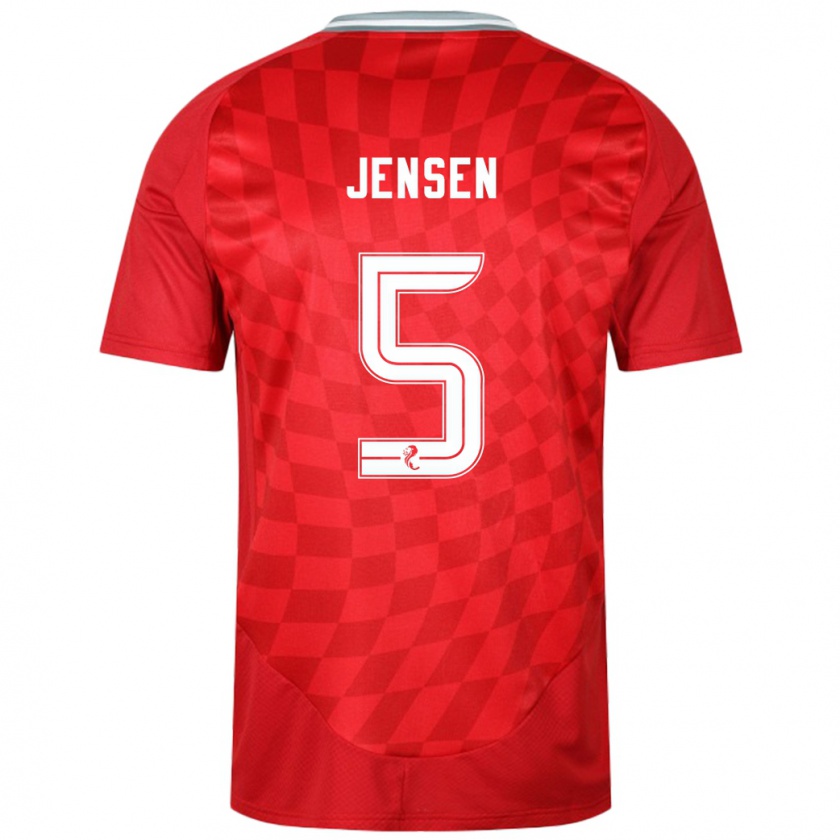 Kandiny Hombre Camiseta Richard Jensen #5 Rojo 1ª Equipación 2024/25 La Camisa