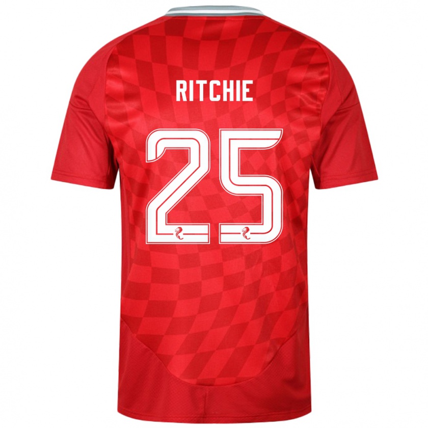 Kandiny Heren Tom Ritchie #25 Rood Thuisshirt Thuistenue 2024/25 T-Shirt