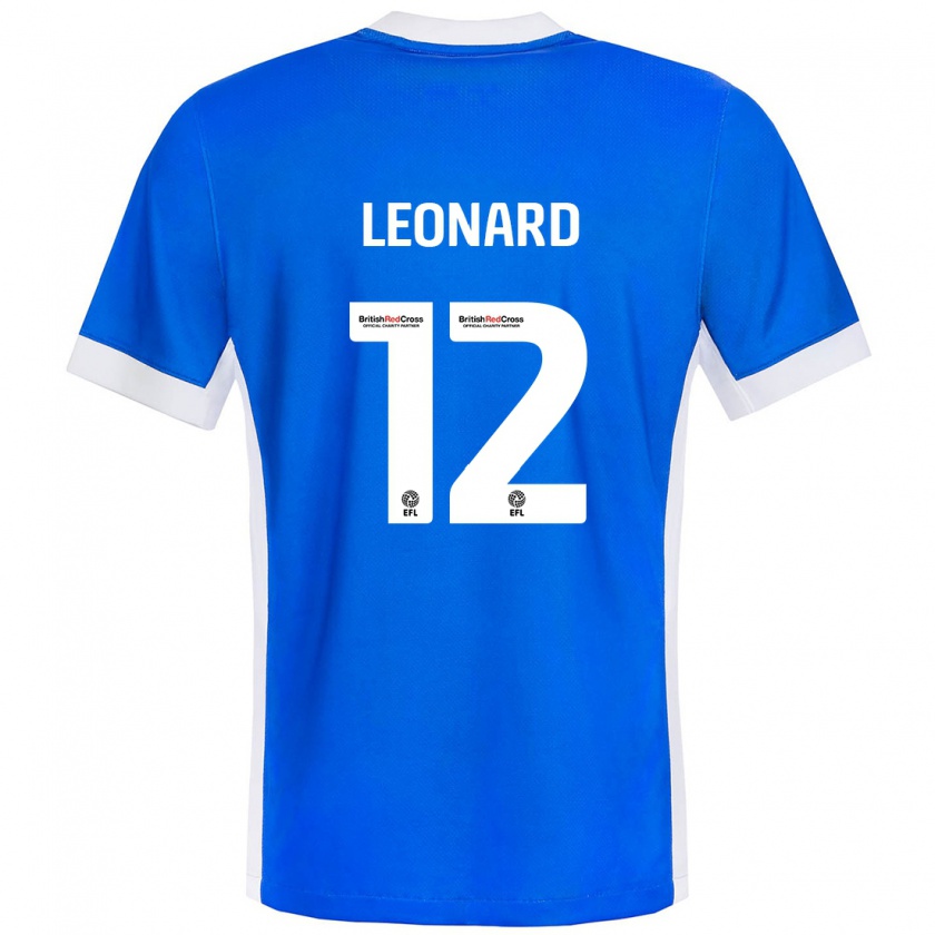 Kandiny Uomo Maglia Marc Leonard #12 Blu Bianco Kit Gara Home 2024/25 Maglietta