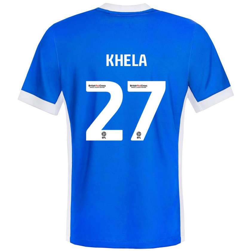 Kandiny Uomo Maglia Brandon Khela #27 Blu Bianco Kit Gara Home 2024/25 Maglietta