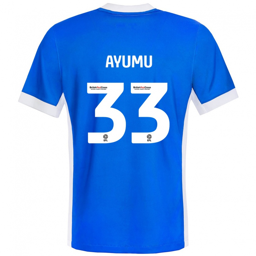 Kandiny Hombre Camiseta Ayumu Yokoyama #33 Azul Blanco 1ª Equipación 2024/25 La Camisa México