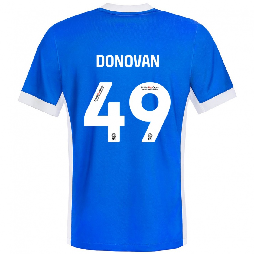 Kandiny Uomo Maglia Romelle Donovan #49 Blu Bianco Kit Gara Home 2024/25 Maglietta