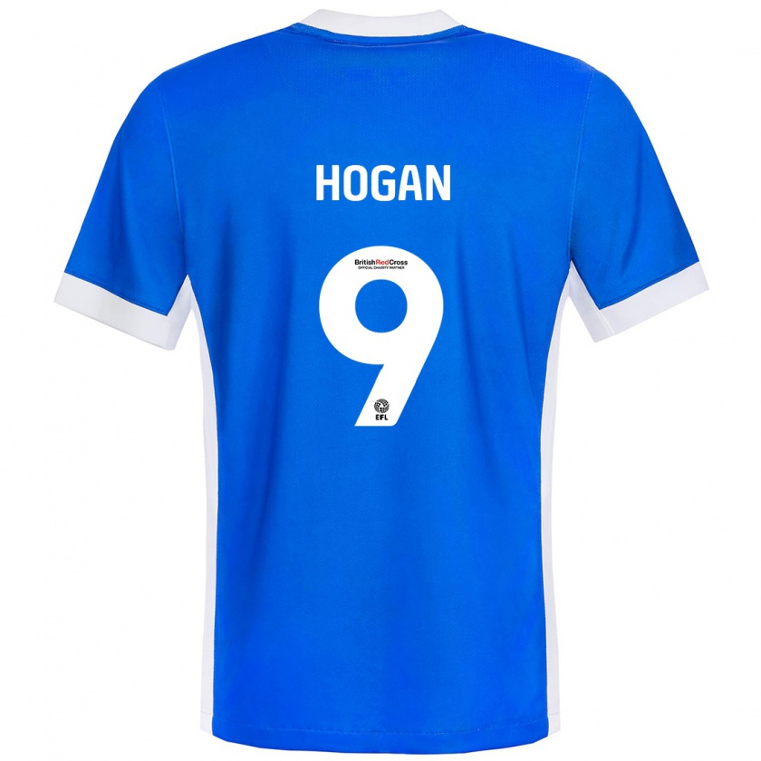 Kandiny Hombre Camiseta Scott Hogan #9 Azul Blanco 1ª Equipación 2024/25 La Camisa