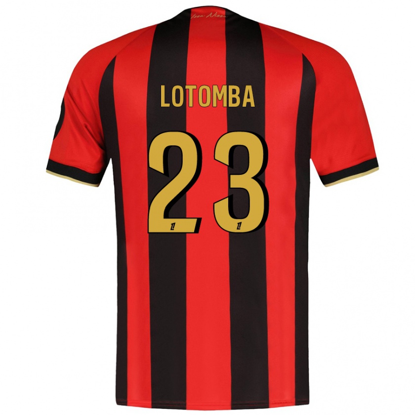 Kandiny Uomo Maglia Jordan Lotomba #23 Rosso Nero Kit Gara Home 2024/25 Maglietta