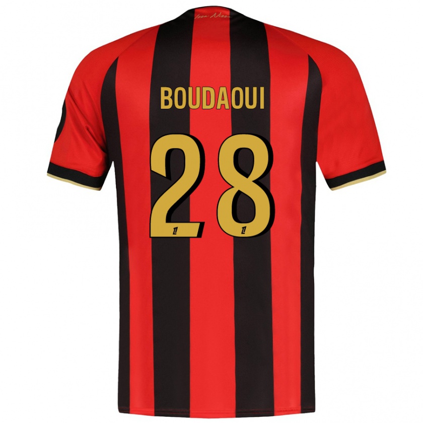 Kandiny Uomo Maglia Hicham Boudaoui #28 Rosso Nero Kit Gara Home 2024/25 Maglietta