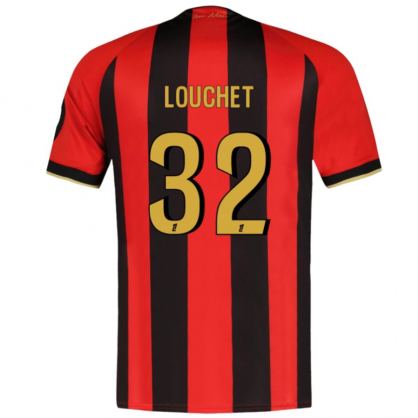 Kandiny Uomo Maglia Tom Louchet #32 Rosso Nero Kit Gara Home 2024/25 Maglietta