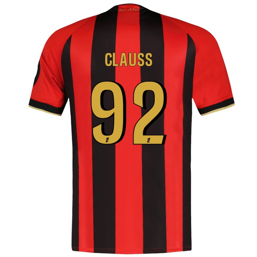 Kandiny Uomo Maglia Jonathan Clauss #92 Rosso Nero Kit Gara Home 2024/25 Maglietta