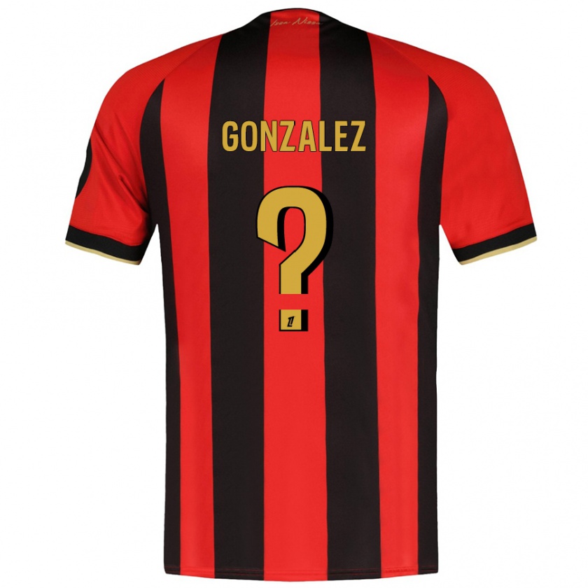 Kandiny Uomo Maglia Anthony Gonzalez #0 Rosso Nero Kit Gara Home 2024/25 Maglietta