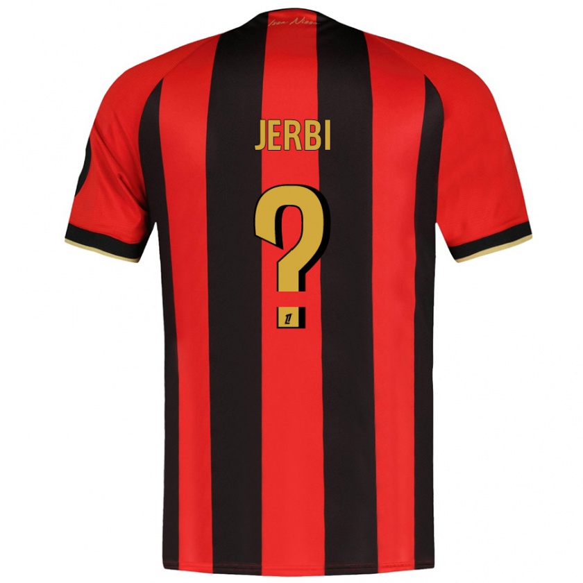 Kandiny Uomo Maglia Rayan Jerbi #0 Rosso Nero Kit Gara Home 2024/25 Maglietta