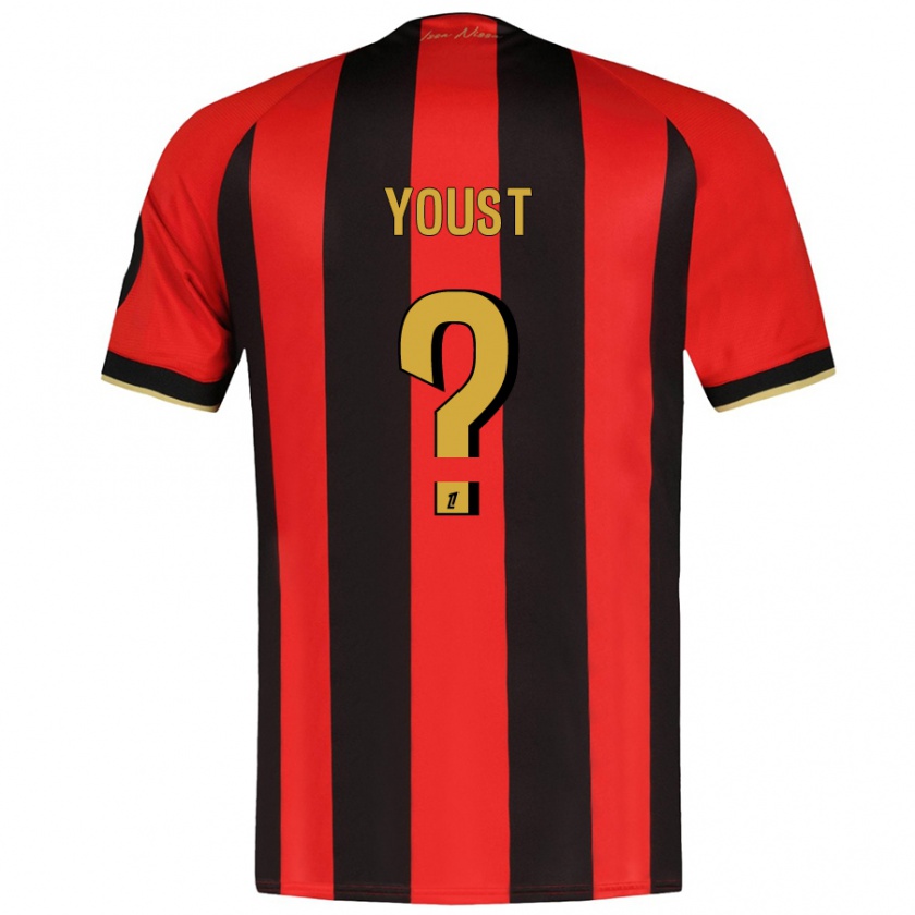 Kandiny Hombre Camiseta Matys Youst #0 Rojo Negro 1ª Equipación 2024/25 La Camisa