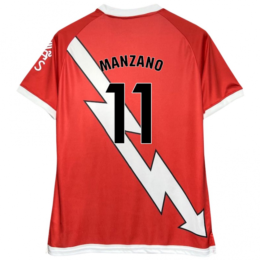 Kandiny Uomo Maglia Sergio Manzano #11 Bianco Rosso Kit Gara Home 2024/25 Maglietta