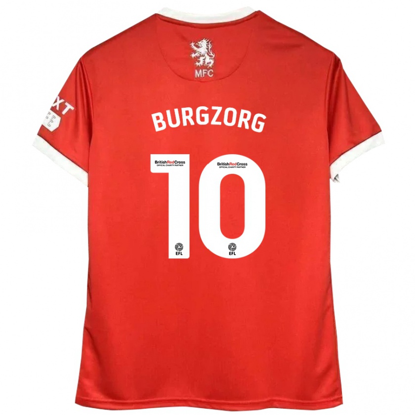 Kandiny Heren Delano Burgzorg #10 Rood Wit Thuisshirt Thuistenue 2024/25 T-Shirt België