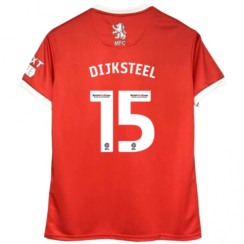 Kandiny Herren Anfernee Dijksteel #15 Rot Weiß Heimtrikot Trikot 2024/25 T-Shirt Österreich