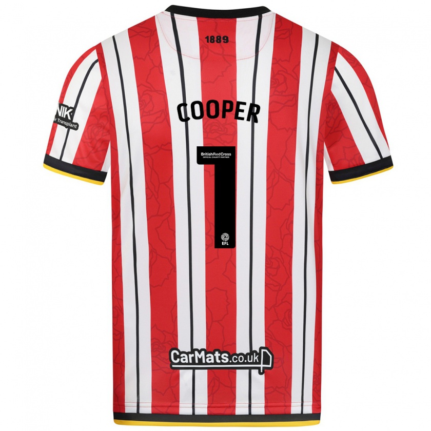 Kandiny Uomo Maglia Michael Cooper #1 Rosso Strisce Bianche Kit Gara Home 2024/25 Maglietta