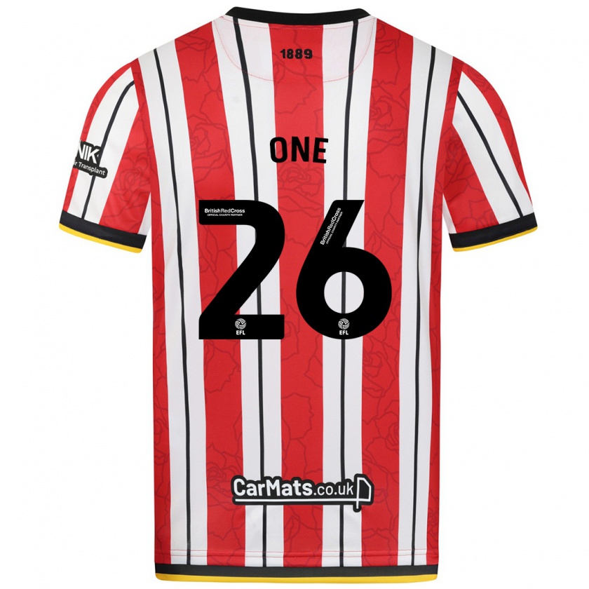 Kandiny Heren Ryan Oné #26 Rood Witte Strepen Thuisshirt Thuistenue 2024/25 T-Shirt België