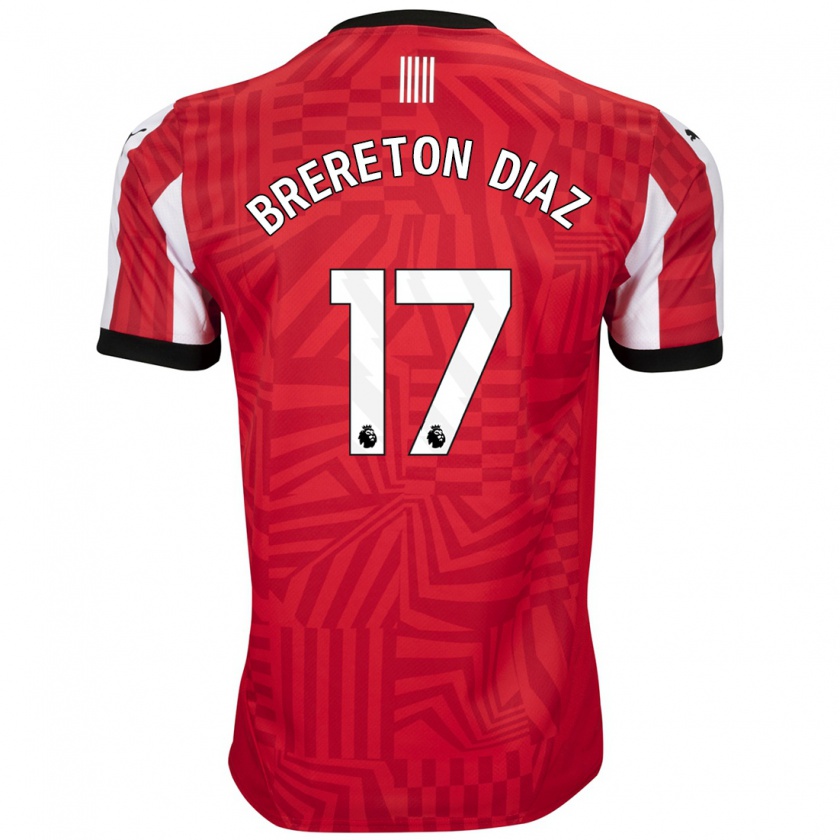 Kandiny Herren Ben Brereton Díaz #17 Rot Weiß Heimtrikot Trikot 2024/25 T-Shirt Österreich