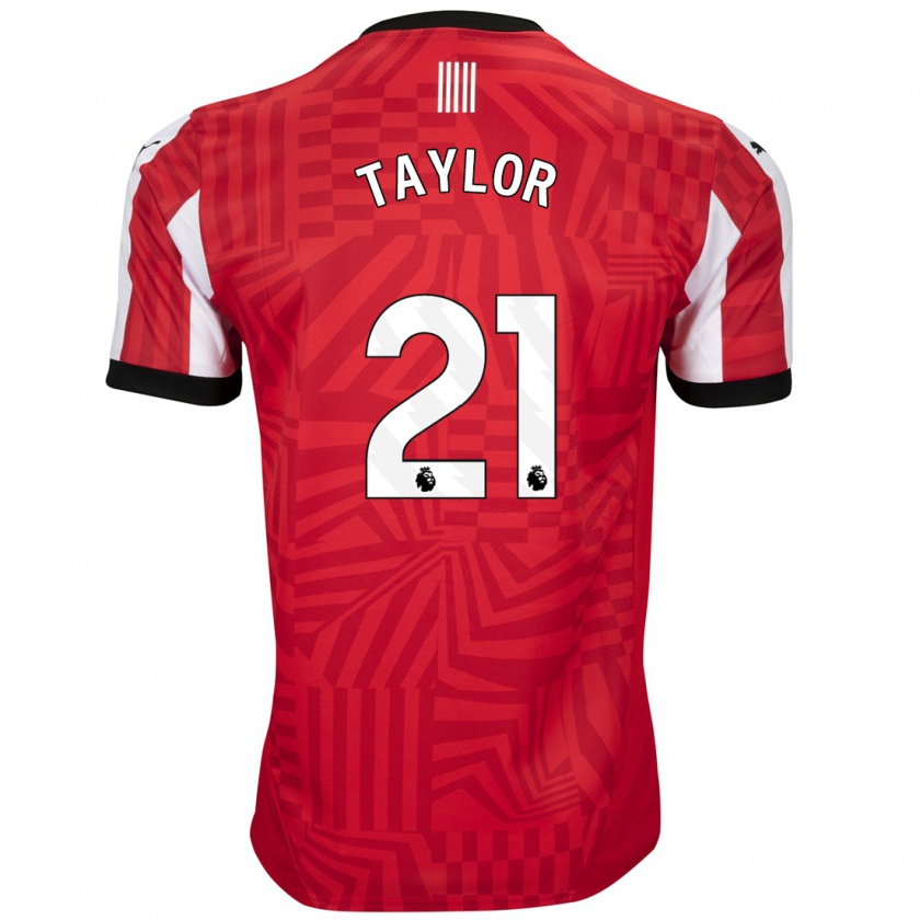 Kandiny Heren Charlie Taylor #21 Rood Wit Thuisshirt Thuistenue 2024/25 T-Shirt België