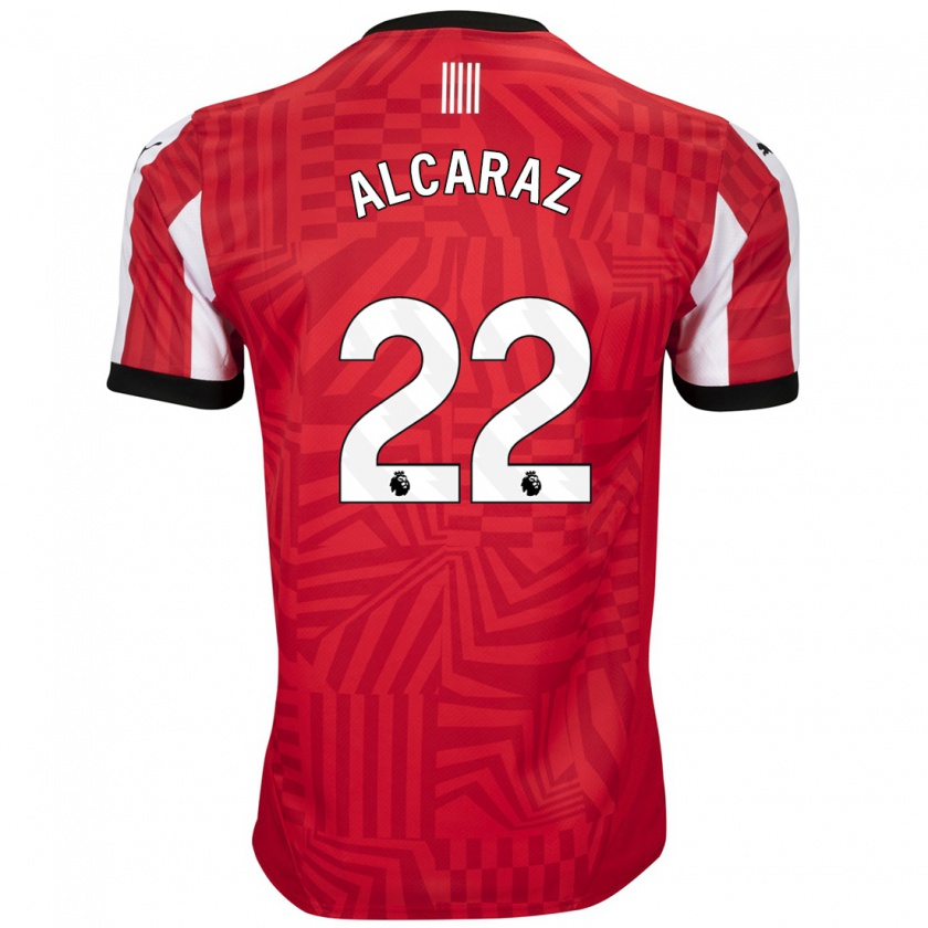 Kandiny Uomo Maglia Carlos Alcaraz #22 Rosso Bianco Kit Gara Home 2024/25 Maglietta