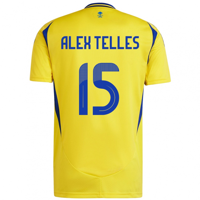 Kandiny Heren Alex Telles #15 Geel Blauw Thuisshirt Thuistenue 2024/25 T-Shirt