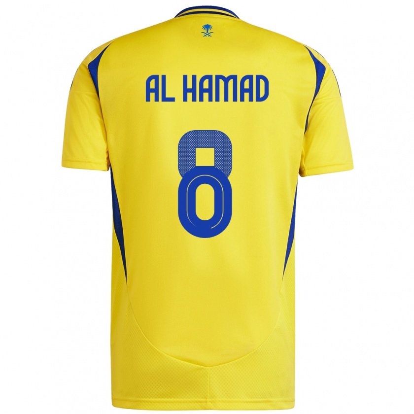 Kandiny Hombre Camiseta Sara Al-Hamad #8 Amarillo Azul 1ª Equipación 2024/25 La Camisa