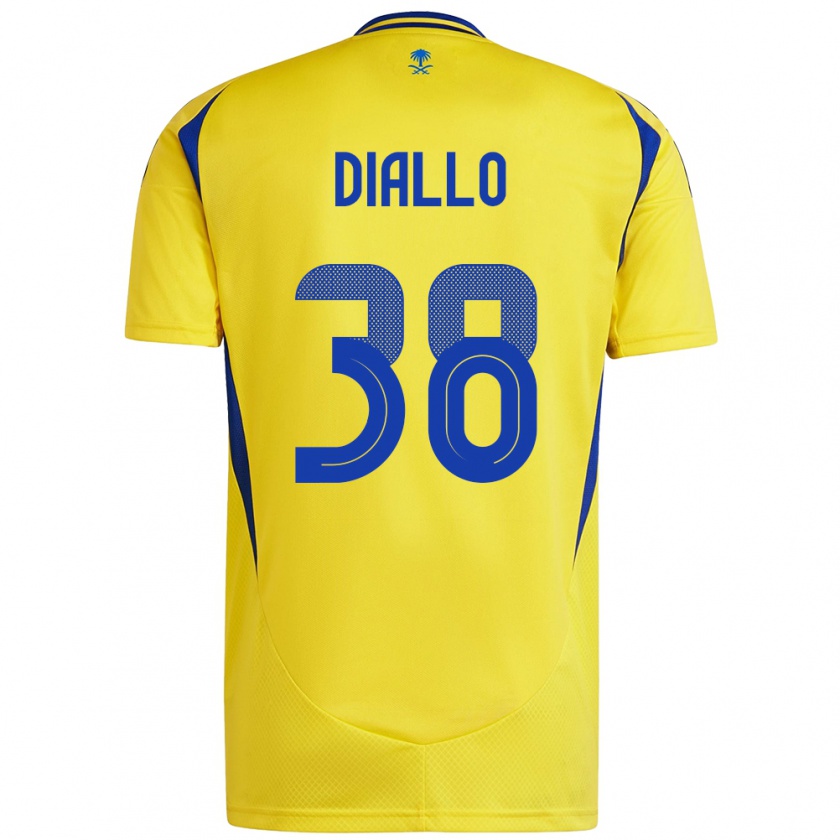 Kandiny Hombre Camiseta Aminata Diallo #38 Amarillo Azul 1ª Equipación 2024/25 La Camisa