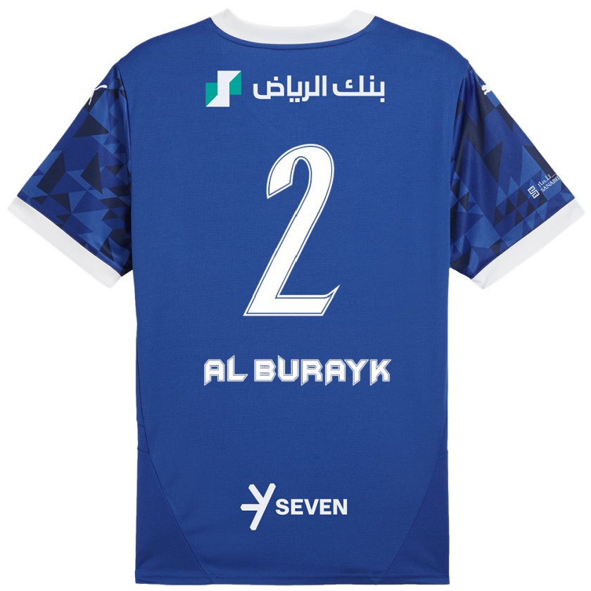 Kandiny Uomo Maglia Mohammed Al-Burayk #2 Blu Scuro Bianco Kit Gara Home 2024/25 Maglietta