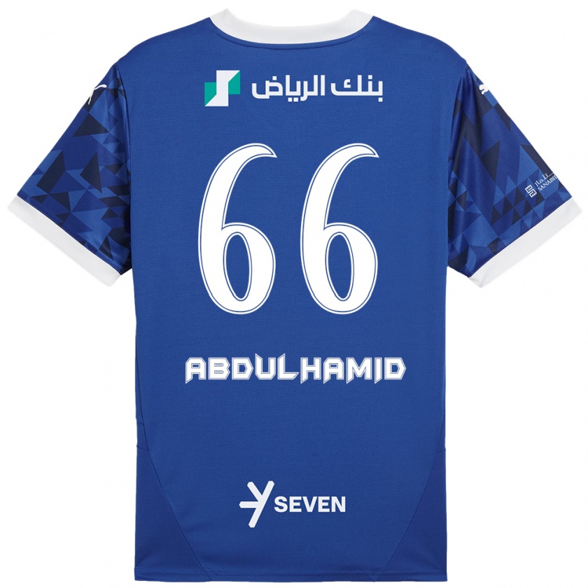 Kandiny Uomo Maglia Saud Abdulhamid #66 Blu Scuro Bianco Kit Gara Home 2024/25 Maglietta