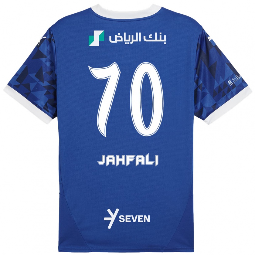 Kandiny Uomo Maglia Mohammed Jahfali #70 Blu Scuro Bianco Kit Gara Home 2024/25 Maglietta