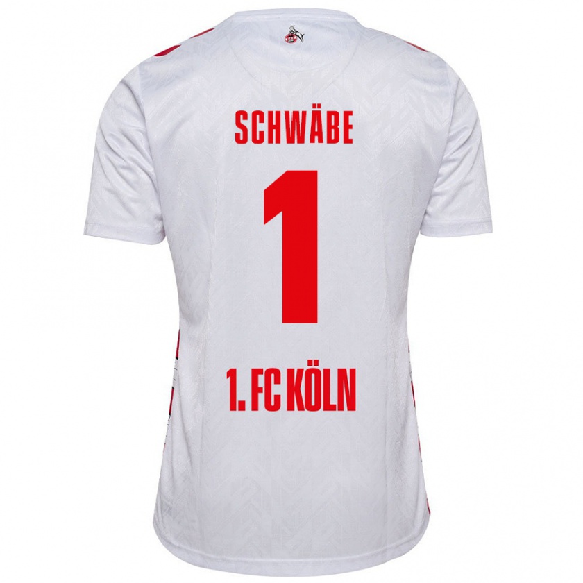 Kandiny Hombre Camiseta Marvin Schwäbe #1 Blanco Rojo 1ª Equipación 2024/25 La Camisa