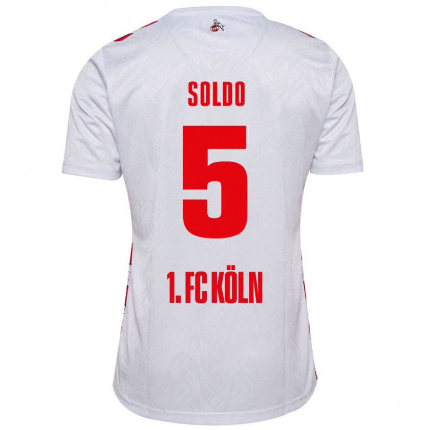 Kandiny Uomo Maglia Nikola Soldo #5 Bianco Rosso Kit Gara Home 2024/25 Maglietta