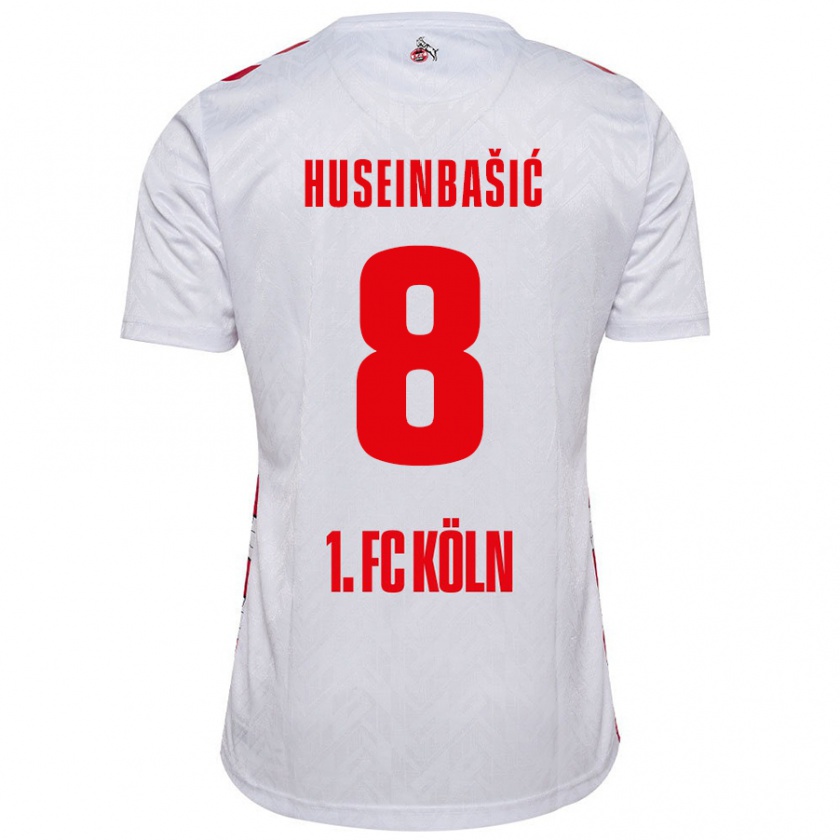 Kandiny Hombre Camiseta Denis Huseinbasic #8 Blanco Rojo 1ª Equipación 2024/25 La Camisa