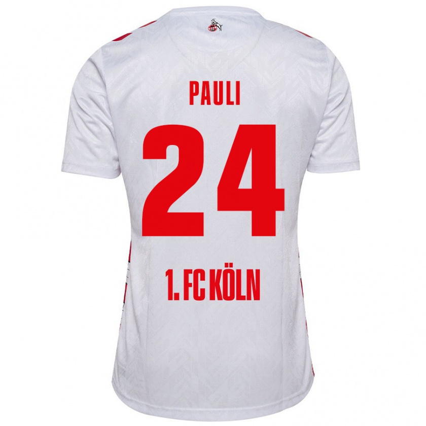 Kandiny Uomo Maglia Julian Pauli #24 Bianco Rosso Kit Gara Home 2024/25 Maglietta