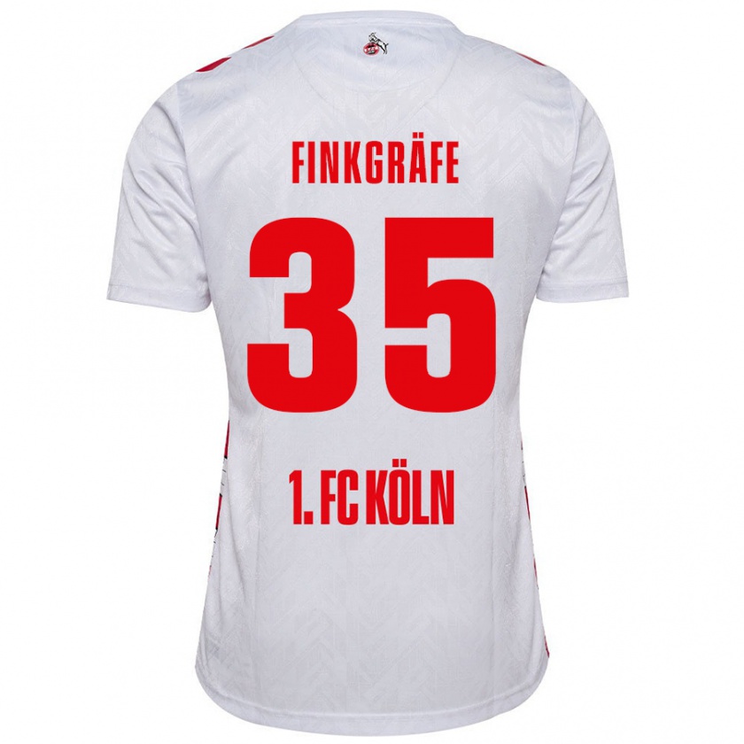 Kandiny Hombre Camiseta Max Finkgräfe #35 Blanco Rojo 1ª Equipación 2024/25 La Camisa