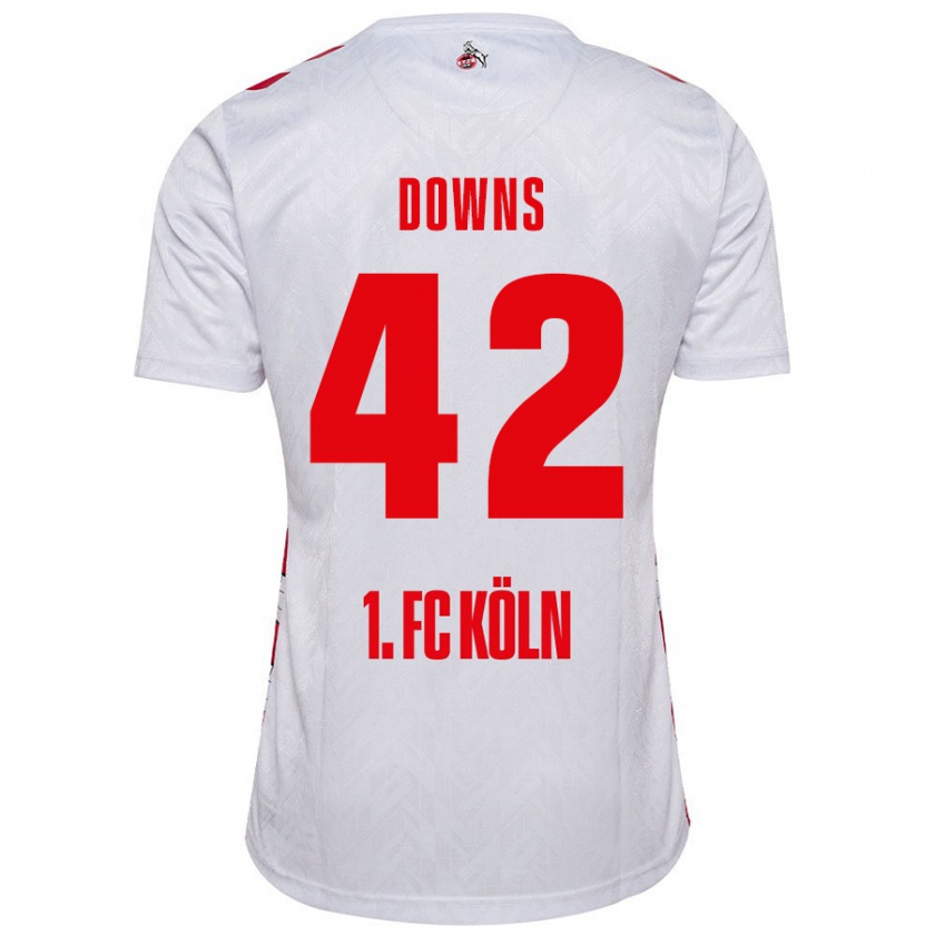 Kandiny Hombre Camiseta Damion Downs #42 Blanco Rojo 1ª Equipación 2024/25 La Camisa