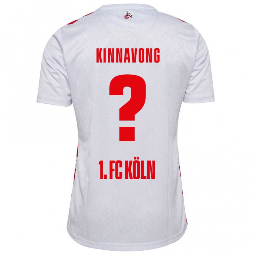 Kandiny Hombre Camiseta Jordan Kinnavong #0 Blanco Rojo 1ª Equipación 2024/25 La Camisa