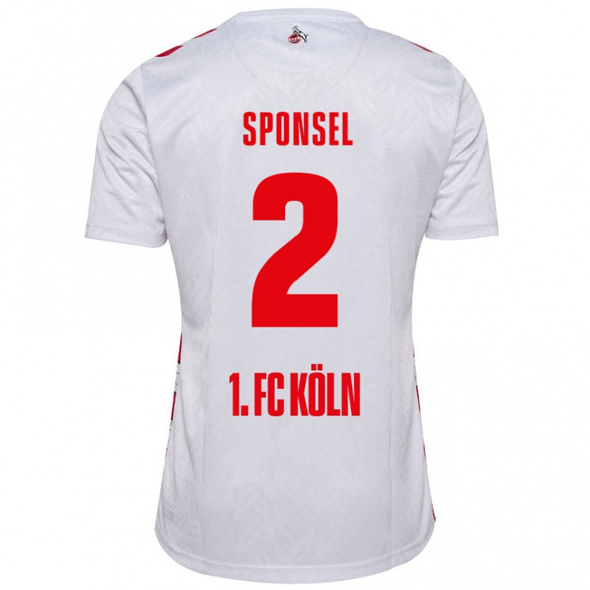 Kandiny Hombre Camiseta Meiko Sponsel #2 Blanco Rojo 1ª Equipación 2024/25 La Camisa